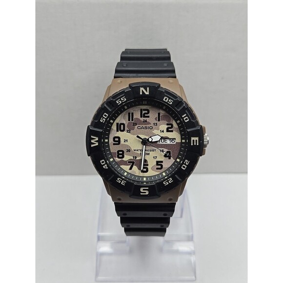 Casio MRW 220H Camo Day Date 100M Quartz Watch Compass Bezel New Battery Mens XL - Picture 1 of 10